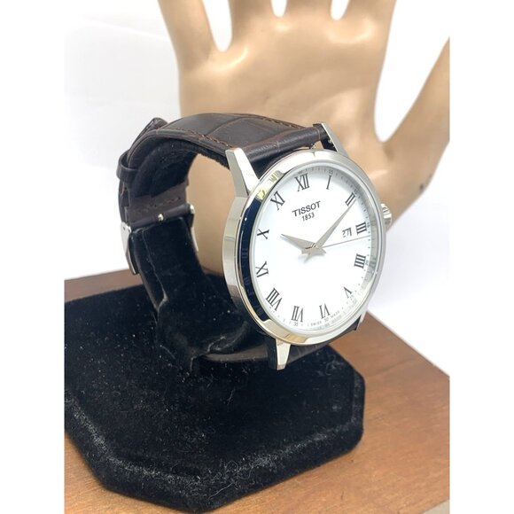 Tissot Men's Watch T1294101601300 Swiss Quartz White Dial Brown Leather 42mm - Picture 14 of 14